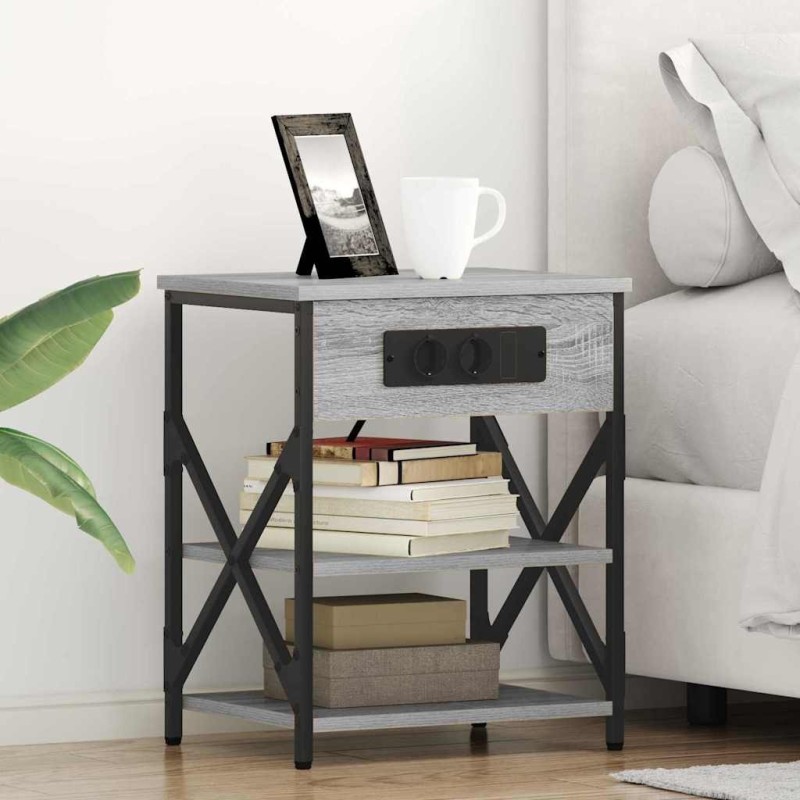Cabinet de chevet Gris Sonoma 41 x 31 x 51 cm Bois d'ingénierie 615672615672