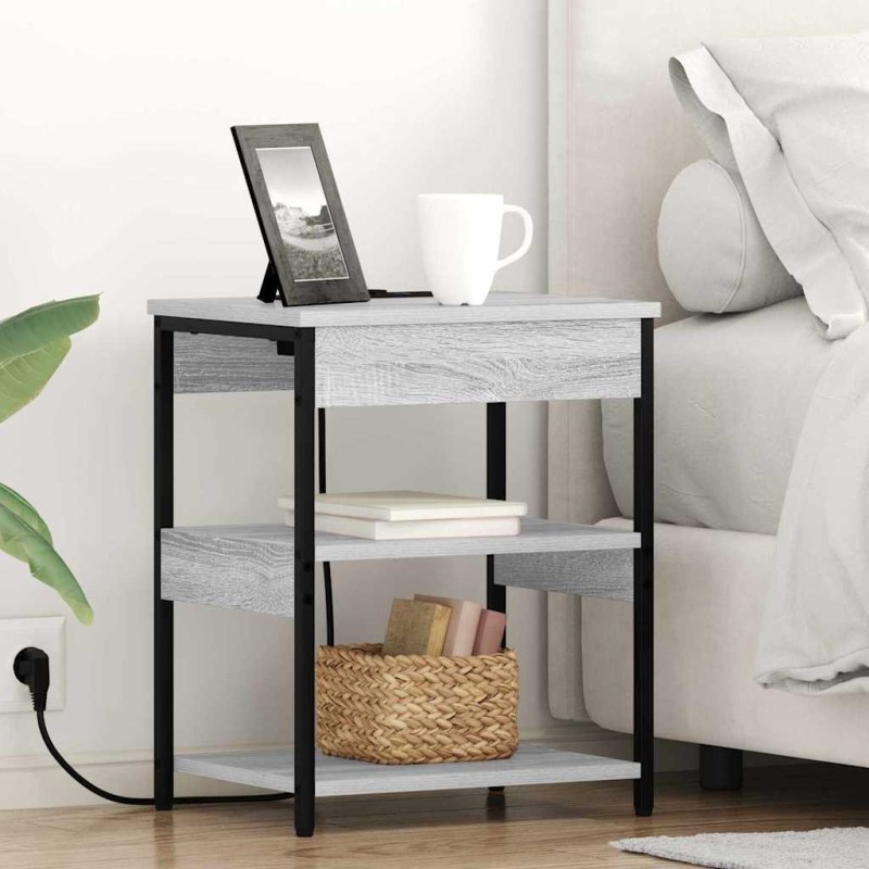 Cabinet de chevet Gris Sonoma 41 x 31 x 51 cm Bois d'ingénierie 615673615673