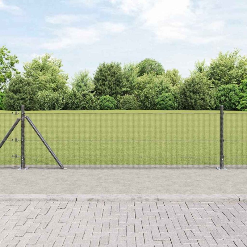 Clôture en fil soudé avec base en béton 10 x 0,6 m Gris Maille 615678615678