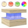 Table basse avec lumières LED chêne sonoma 50x50x40 cm 615684615684