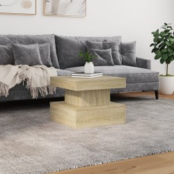 Table basse avec lumières LED chêne sonoma 50x50x40 cm 615684615684