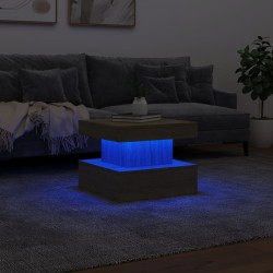 Table basse avec lumières LED chêne sonoma 50x50x40 cm 615684615684