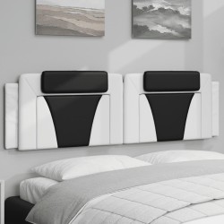 Coussin de tête de lit Viana blanc et noir 180 cm similicuir 615689615689