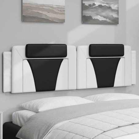 Coussin de tête de lit Viana blanc et noir 180 cm similicuir 615689615689