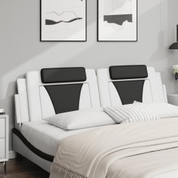 Coussin de tête de lit Viana blanc et noir 180 cm similicuir 615689615689