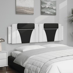 Coussin de tête de lit Viana blanc et noir 180 cm similicuir 615689615689