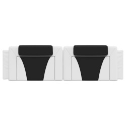 Coussin de tête de lit Viana blanc et noir 180 cm similicuir 615689615689