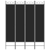 Cloison de séparation 4 panneaux Noir 160x200 cm Tissu 615697615697
