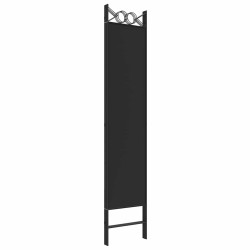 Cloison de séparation 4 panneaux Noir 160x200 cm Tissu 615697615697