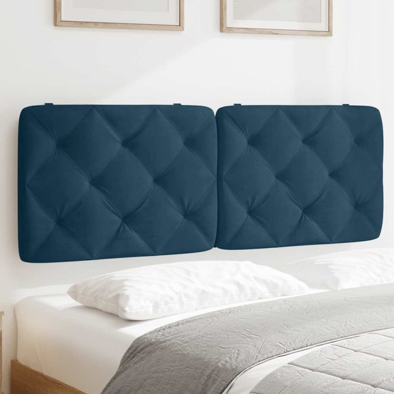 Coussin de tête de lit bleu 120 cm velours 615701615701