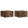 Cabinet de chevet mural 2 pcs Chêne fumé 33 x 34,5 x 20 cm 615705615705
