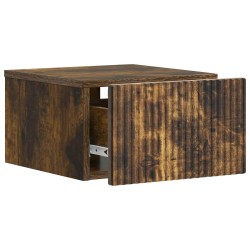 Cabinet de chevet mural 2 pcs Chêne fumé 33 x 34,5 x 20 cm 615705615705