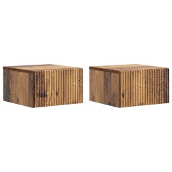 Cabinet de chevet mural 2 pcs Bois ancien 33 x 34,5 x 20 cm 615706615706