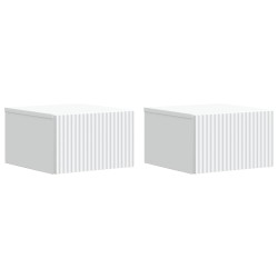 Cabinet de chevet mural 2 pcs Blanc 33 x 34,5 x 20 cm 615707615707