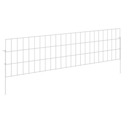 Clôture de jardin avec piquets 24 pcs 115 x 30 cm Mesh Argenté 615717615717