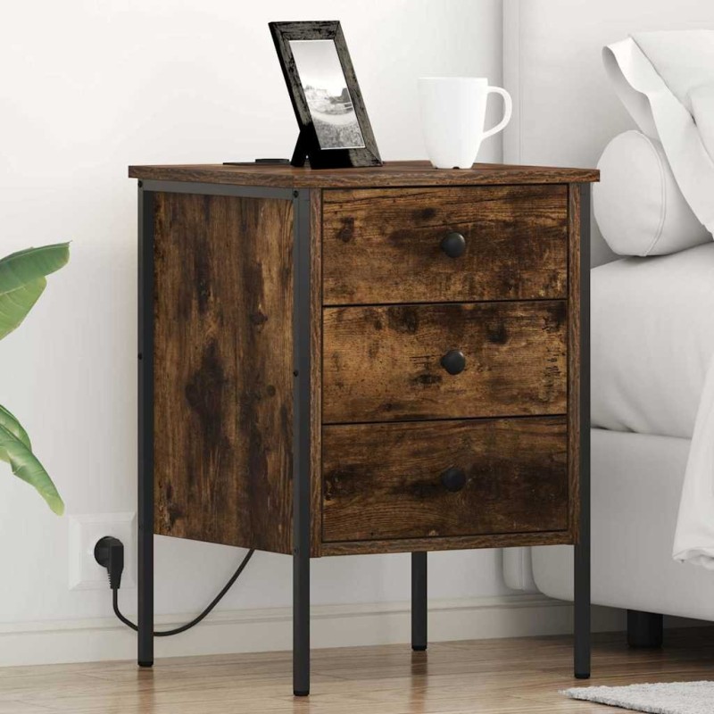 Cabinet de chevet Chêne fumé 42 x 41 x 61 cm Bois d'ingénierie 615719615719