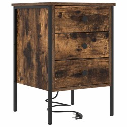 Cabinet de chevet Chêne fumé 42 x 41 x 61 cm Bois d'ingénierie 615719615719