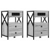 Cabinet de chevet avec tiroir 2 pcs Gris Sonoma 40 x 31 x 60 cm 615720615720