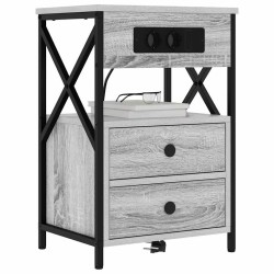 Cabinet de chevet avec tiroir 2 pcs Gris Sonoma 40 x 31 x 60 cm 615720615720