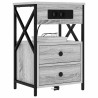 Cabinet de chevet avec tiroir 2 pcs Gris Sonoma 40 x 31 x 60 cm 615720615720