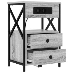 Cabinet de chevet avec tiroir 2 pcs Gris Sonoma 40 x 31 x 60 cm 615720615720