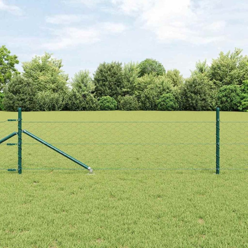 Clôture hexagonale avec poteau 100 x 0,5 m Vert Maille 615726615726