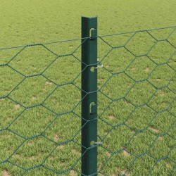 Clôture hexagonale avec poteau 100 x 1,2 m Vert Maille 615727615727