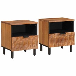 Cabinet de chevet avec tiroir 2 pcs Marron 40 x 33 x 46 cm 615733615733
