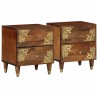 Cabinet de chevet avec tiroir 2 pcs Marron miel 40 x 33 x 46 cm 615735615735