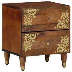 Cabinet de chevet avec tiroir 2 pcs Marron miel 40 x 33 x 46 cm 615735615735