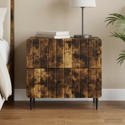 Cabinet de chevet avec tiroir Chêne fumé 62 x 34,5 x 49,5 cm 615736615736