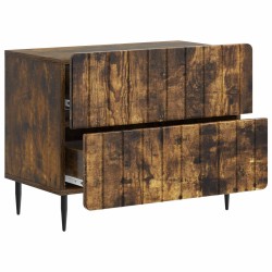 Cabinet de chevet avec tiroir Chêne fumé 62 x 34,5 x 49,5 cm 615736615736