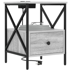 Cabinet de chevet avec tiroir Gris Sonoma 41,5 x 40,5 x 55 cm 615740615740