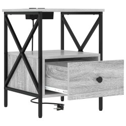 Cabinet de chevet avec tiroir Gris Sonoma 41,5 x 40,5 x 55 cm 615740615740