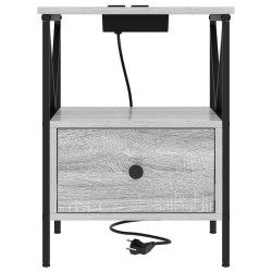 Cabinet de chevet avec tiroir Gris Sonoma 41,5 x 40,5 x 55 cm 615740615740