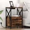Cabinet de chevet avec tiroir 2 pcs Chêne fumé 40 x 31 x 60 cm 615750615750