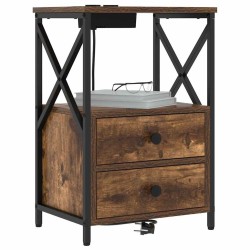 Cabinet de chevet avec tiroir 2 pcs Chêne fumé 40 x 31 x 60 cm 615750615750