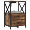 Cabinet de chevet avec tiroir 2 pcs Chêne fumé 40 x 31 x 60 cm 615750615750