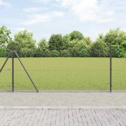 Clôture en fil soudé avec base en béton 25 x 0,8 m Gris Maille 615751615751