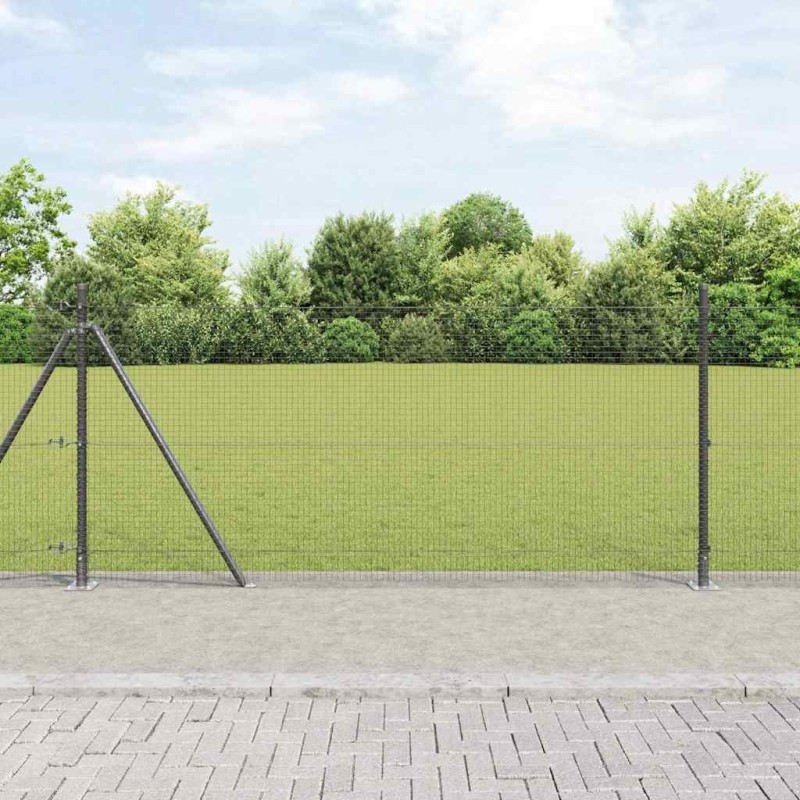 Clôture en fil soudé avec base en béton 25 x 0,8 m Gris Maille 615751615751