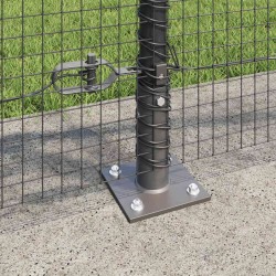 Clôture en fil soudé avec base en béton 25 x 0,8 m Gris Maille 615751615751