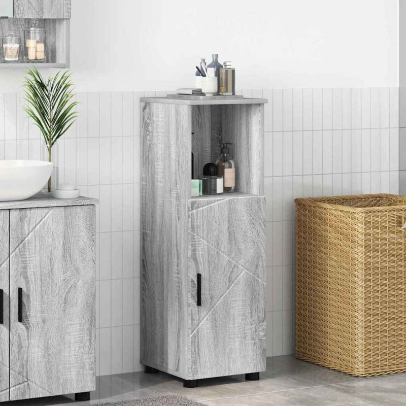 Cabinet de salle de bain avec porte Gris Sonoma 30 x 35 x 95 cm 615754615754
