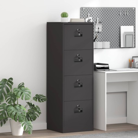 Cabinet de Dossier Noir 45,5 x 42 x 139 cm Acier Laminé à Froid 615756615756