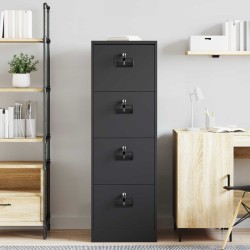 Cabinet de Dossier Noir 45,5 x 42 x 139 cm Acier Laminé à Froid 615756615756