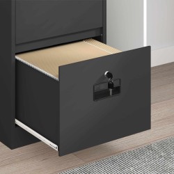 Cabinet de Dossier Noir 45,5 x 42 x 139 cm Acier Laminé à Froid 615756615756