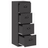 Cabinet de Dossier Noir 45,5 x 42 x 139 cm Acier Laminé à Froid 615756615756