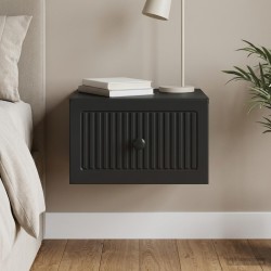 Cabinet de chevet mural avec tiroir Noir 33 x 34,5 x 20 cm 615759615759