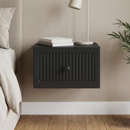 Cabinet de chevet mural avec tiroir Noir 33 x 34,5 x 20 cm 615759615759