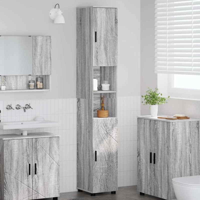 Cabinet de salle de bain Gris Sonoma 30 x 35 x 192 cm 615760615760