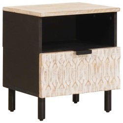 Cabinet de chevet avec tiroir 2 pcs Blanc 40 x 33 x 46 cm 615766615766